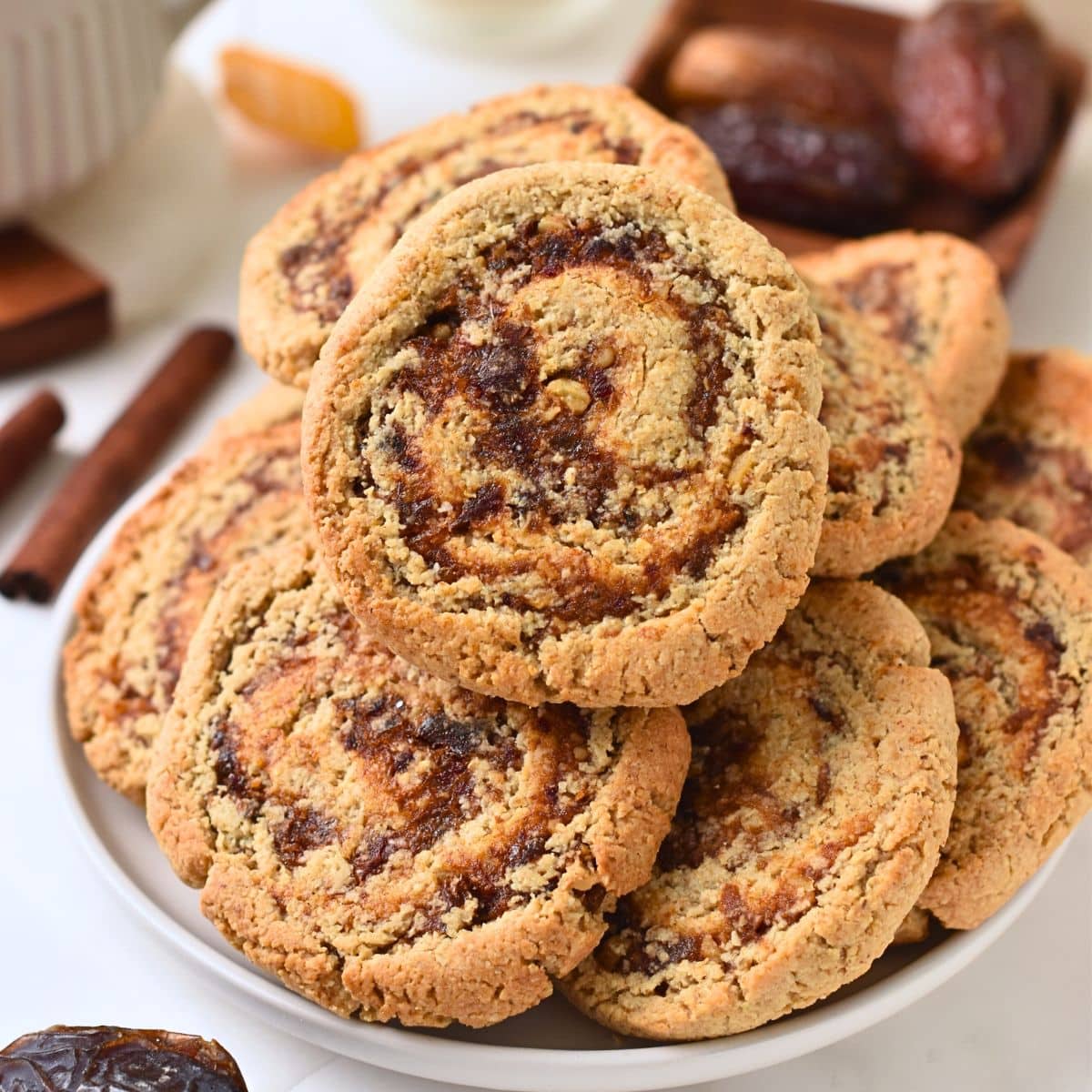 Date Pinwheel Cookies (Healthy, No Eggs, No Butter)